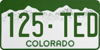 CO license plate 125TED
