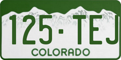 CO license plate 125TEJ