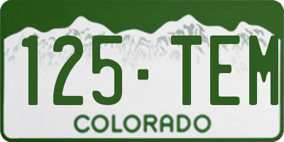 CO license plate 125TEM