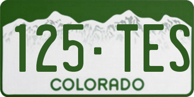 CO license plate 125TES