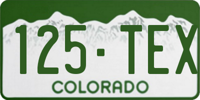 CO license plate 125TEX