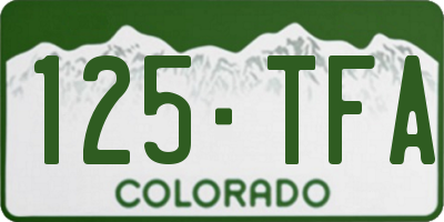 CO license plate 125TFA