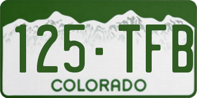 CO license plate 125TFB