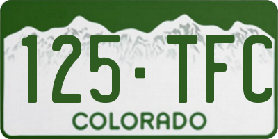 CO license plate 125TFC