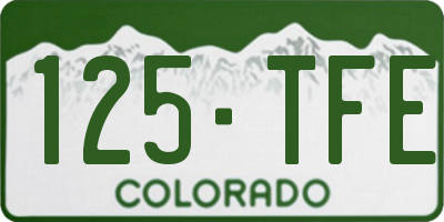 CO license plate 125TFE