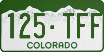 CO license plate 125TFF