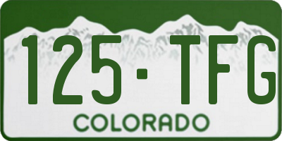 CO license plate 125TFG