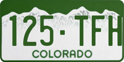 CO license plate 125TFH