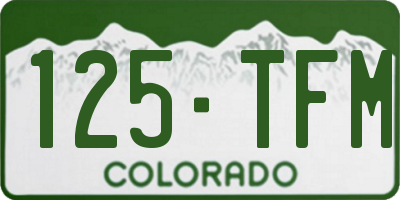 CO license plate 125TFM
