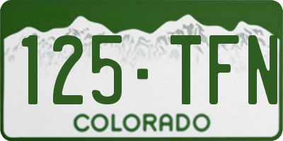 CO license plate 125TFN