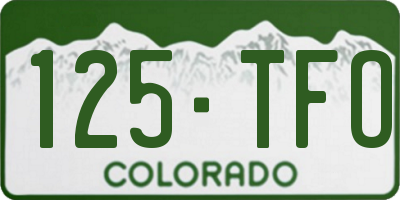 CO license plate 125TFO