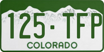 CO license plate 125TFP