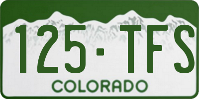 CO license plate 125TFS