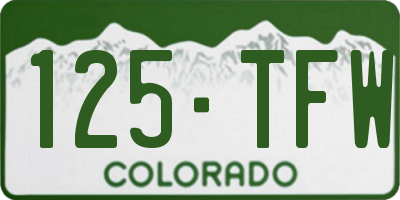 CO license plate 125TFW