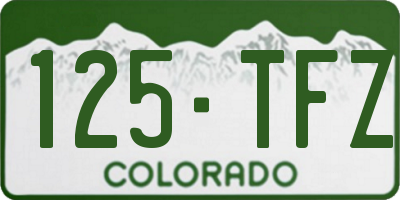 CO license plate 125TFZ