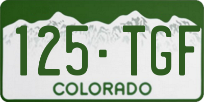 CO license plate 125TGF