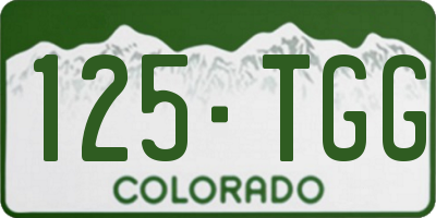 CO license plate 125TGG