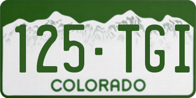 CO license plate 125TGI