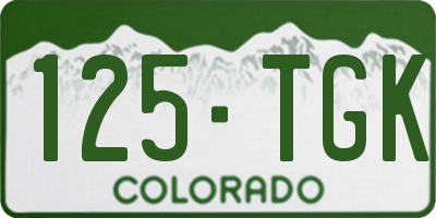 CO license plate 125TGK