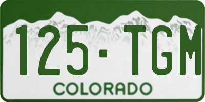 CO license plate 125TGM