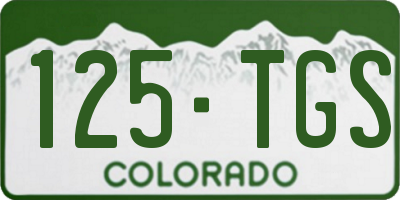 CO license plate 125TGS