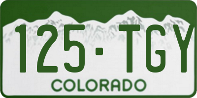 CO license plate 125TGY