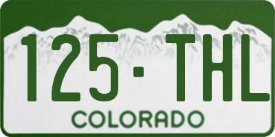 CO license plate 125THL