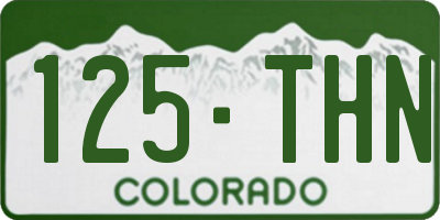 CO license plate 125THN