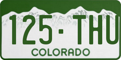 CO license plate 125THU
