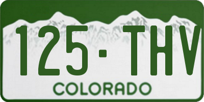 CO license plate 125THV