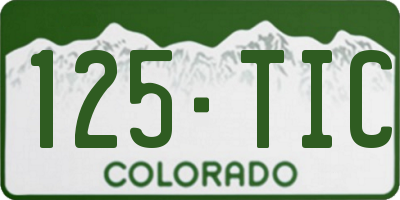CO license plate 125TIC