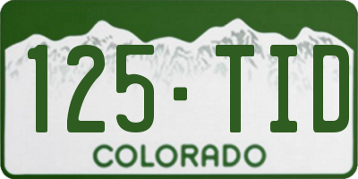 CO license plate 125TID