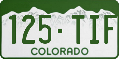 CO license plate 125TIF