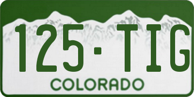CO license plate 125TIG