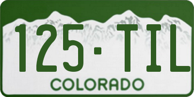 CO license plate 125TIL