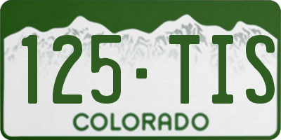CO license plate 125TIS