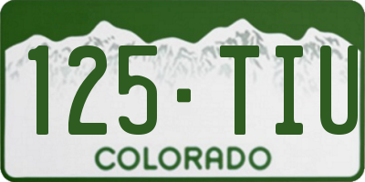 CO license plate 125TIU