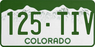 CO license plate 125TIV