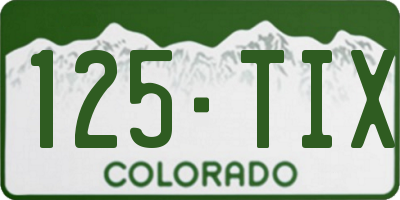 CO license plate 125TIX