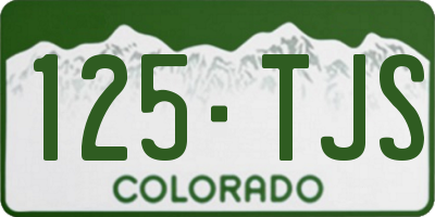CO license plate 125TJS