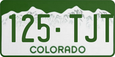 CO license plate 125TJT