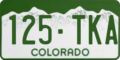 CO license plate 125TKA