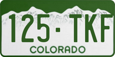 CO license plate 125TKF