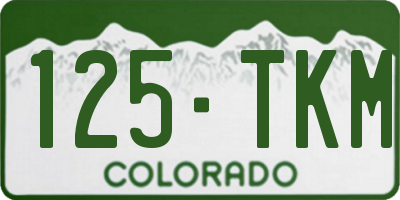 CO license plate 125TKM