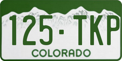 CO license plate 125TKP