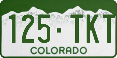 CO license plate 125TKT