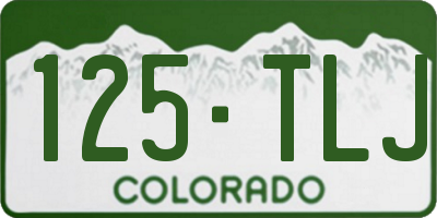 CO license plate 125TLJ