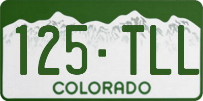 CO license plate 125TLL