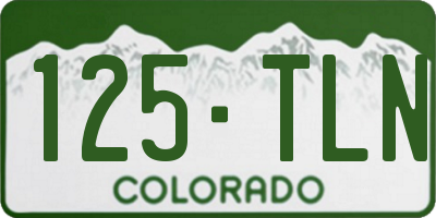 CO license plate 125TLN