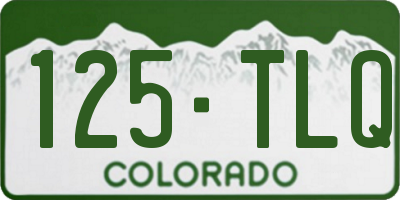 CO license plate 125TLQ